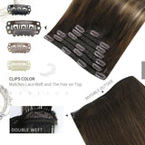 Clip in Hair Extensions Real Natural Hair Remy Straight Set 5&7 Pcs